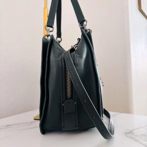 Coach Dreamer 36 Gunmetal Black Leather Tote Bag 38550 - Picture 9 of 15